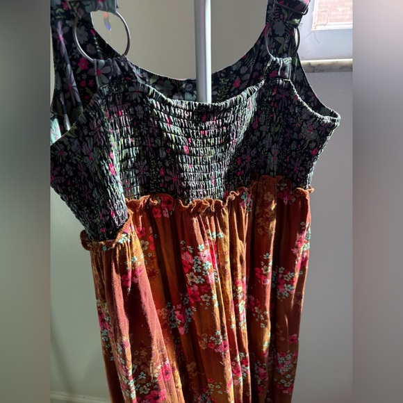 NATURAL LIFE Eliza Boho Floral Tiered Maxi Dress - Rust Floral M Medium - Picture 8 of 12